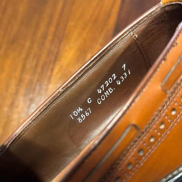 Allen Edmonds Manchester Tan Loafers Men’s US 10.5 C Wingtip - Picture 8 of 8